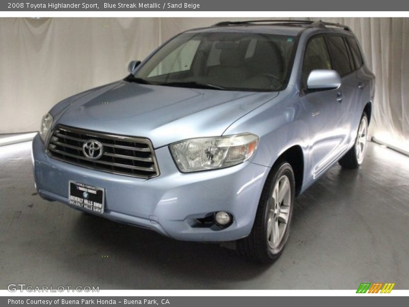 Blue Streak Metallic / Sand Beige 2008 Toyota Highlander Sport