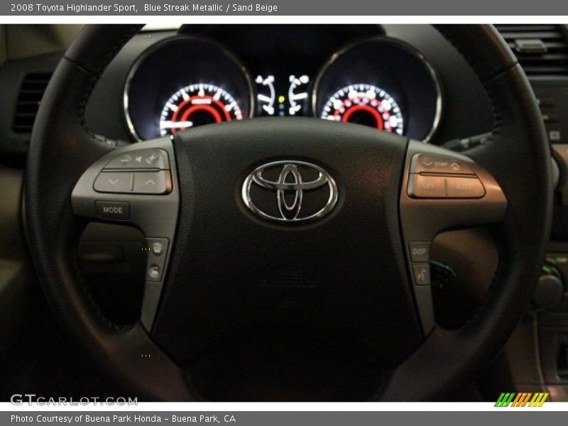 Blue Streak Metallic / Sand Beige 2008 Toyota Highlander Sport