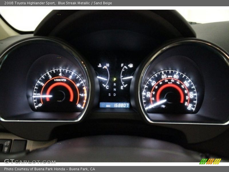 Blue Streak Metallic / Sand Beige 2008 Toyota Highlander Sport