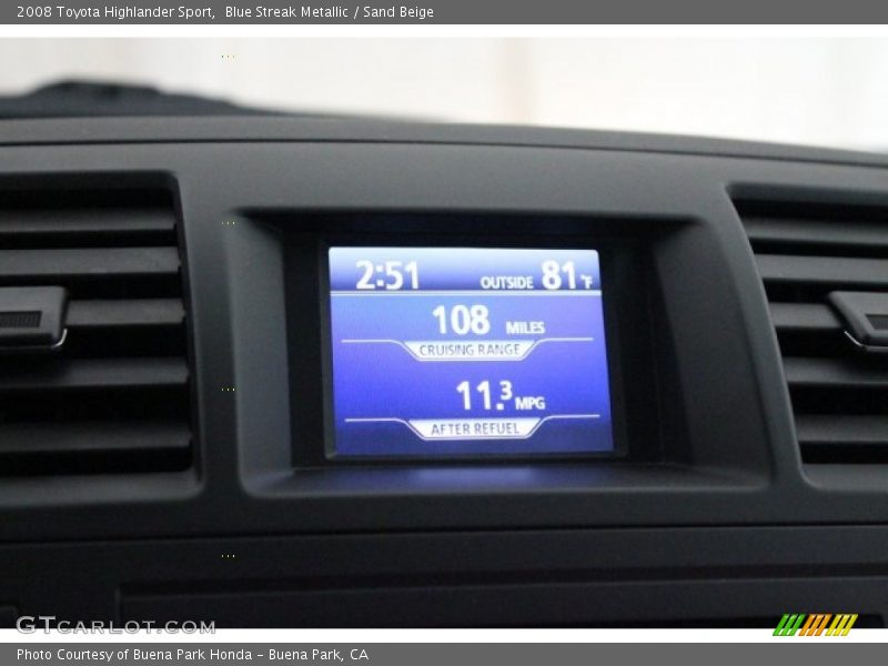 Blue Streak Metallic / Sand Beige 2008 Toyota Highlander Sport