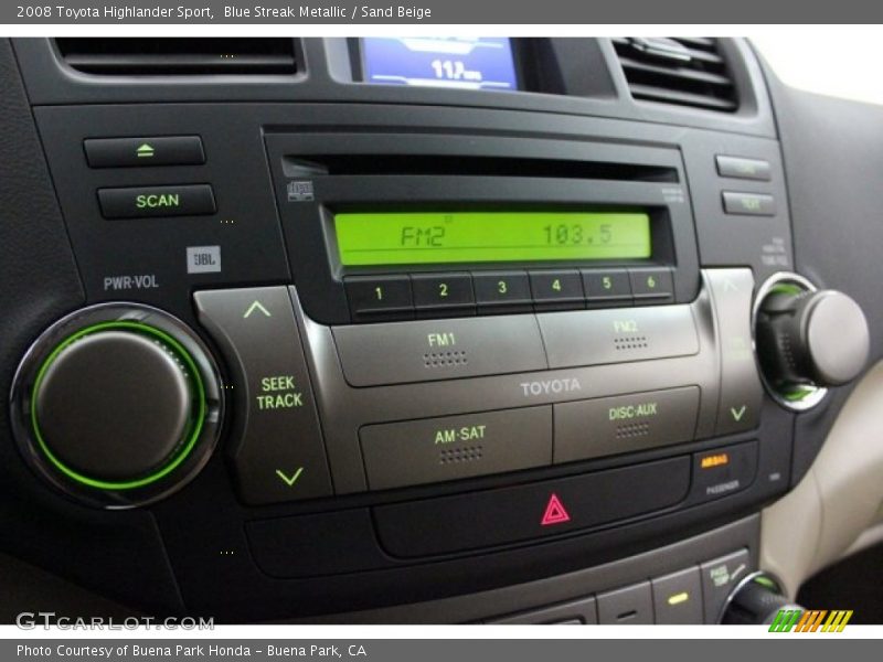 Blue Streak Metallic / Sand Beige 2008 Toyota Highlander Sport