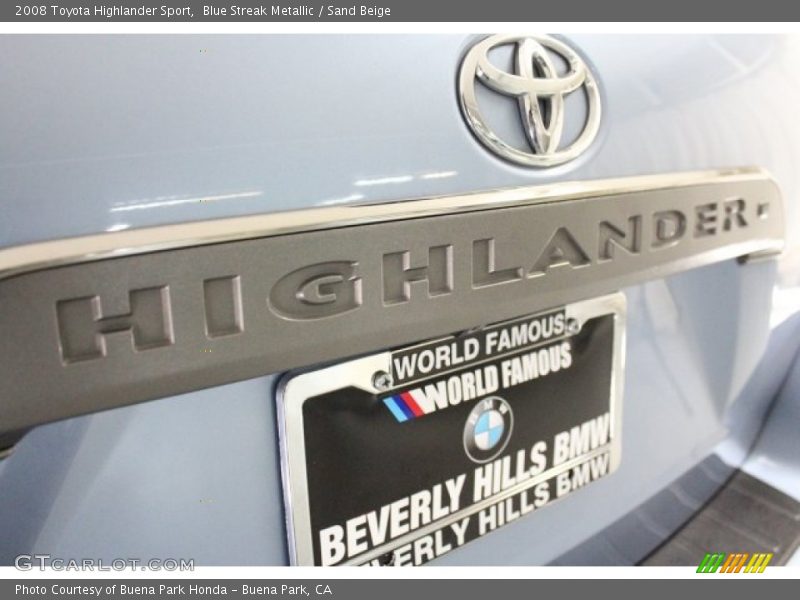 Blue Streak Metallic / Sand Beige 2008 Toyota Highlander Sport