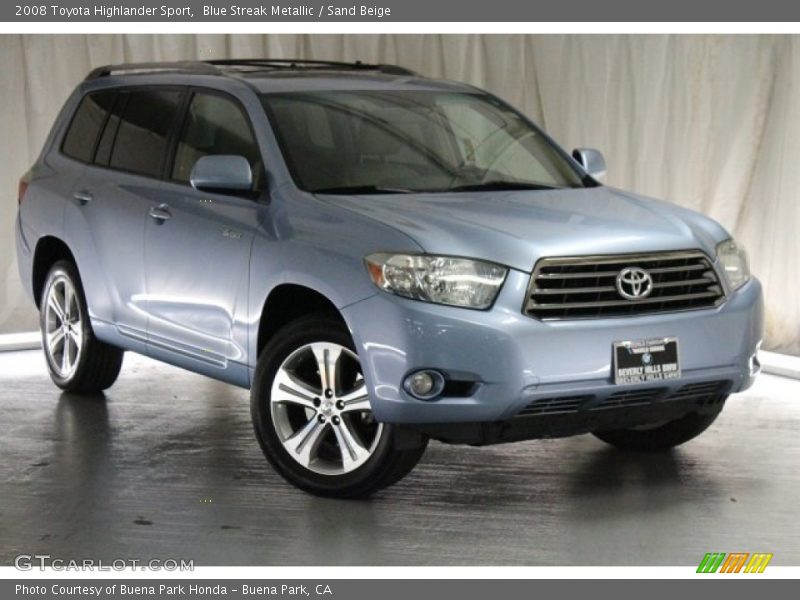 Blue Streak Metallic / Sand Beige 2008 Toyota Highlander Sport