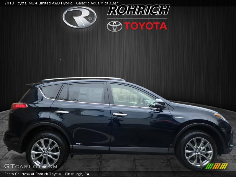 Galactic Aqua Mica / Ash 2018 Toyota RAV4 Limited AWD Hybrid