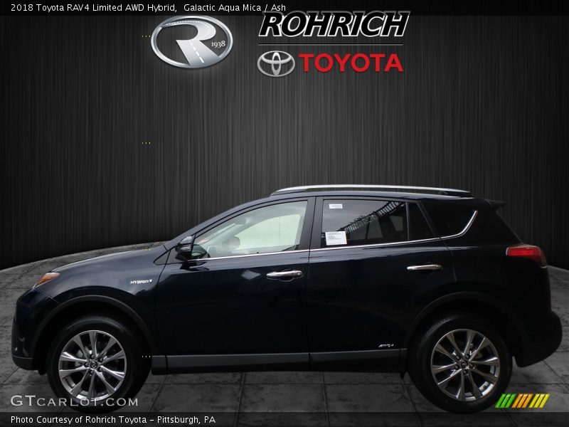 Galactic Aqua Mica / Ash 2018 Toyota RAV4 Limited AWD Hybrid