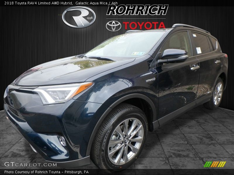 Galactic Aqua Mica / Ash 2018 Toyota RAV4 Limited AWD Hybrid