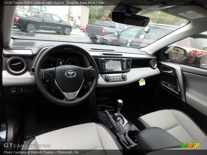 Galactic Aqua Mica / Ash 2018 Toyota RAV4 Limited AWD Hybrid