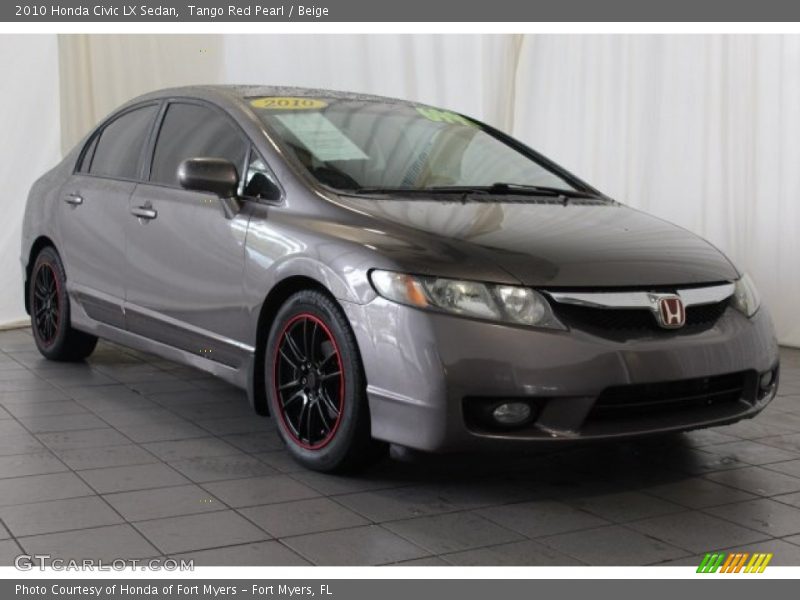 Tango Red Pearl / Beige 2010 Honda Civic LX Sedan