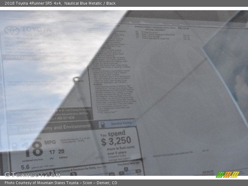 Nautical Blue Metallic / Black 2018 Toyota 4Runner SR5 4x4