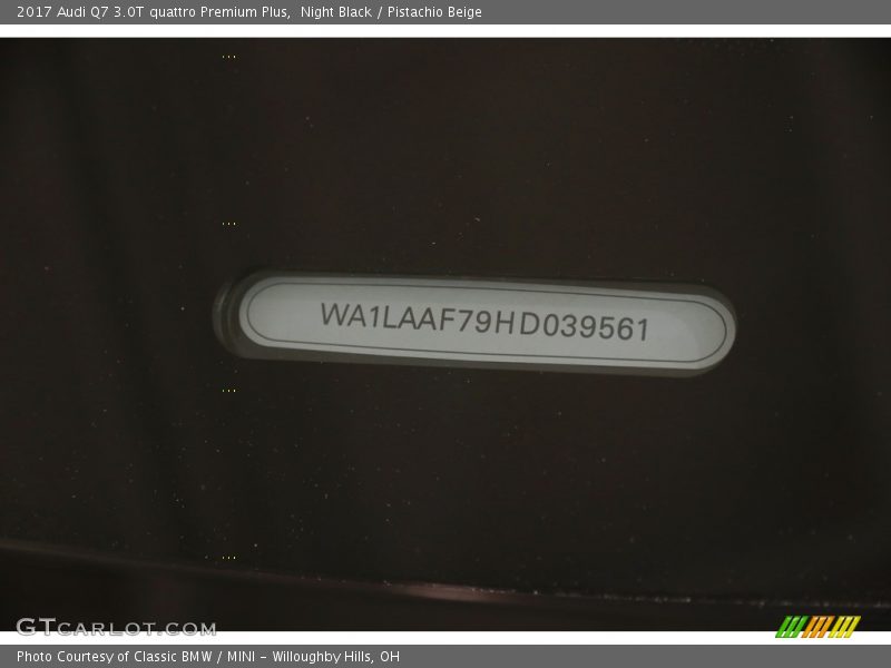 Night Black / Pistachio Beige 2017 Audi Q7 3.0T quattro Premium Plus