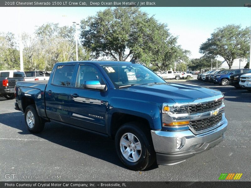 Deep Ocean Blue Metallic / Jet Black 2018 Chevrolet Silverado 1500 LT Crew Cab