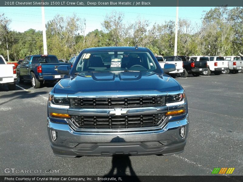 Deep Ocean Blue Metallic / Jet Black 2018 Chevrolet Silverado 1500 LT Crew Cab