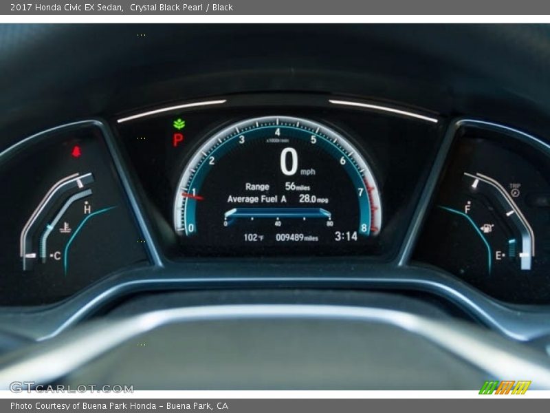Crystal Black Pearl / Black 2017 Honda Civic EX Sedan