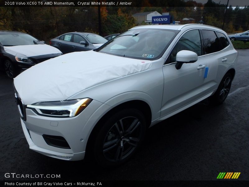 Crystal White Metallic / Amber 2018 Volvo XC60 T6 AWD Momentum