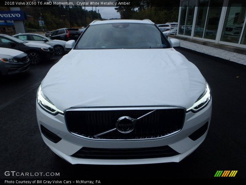 Crystal White Metallic / Amber 2018 Volvo XC60 T6 AWD Momentum