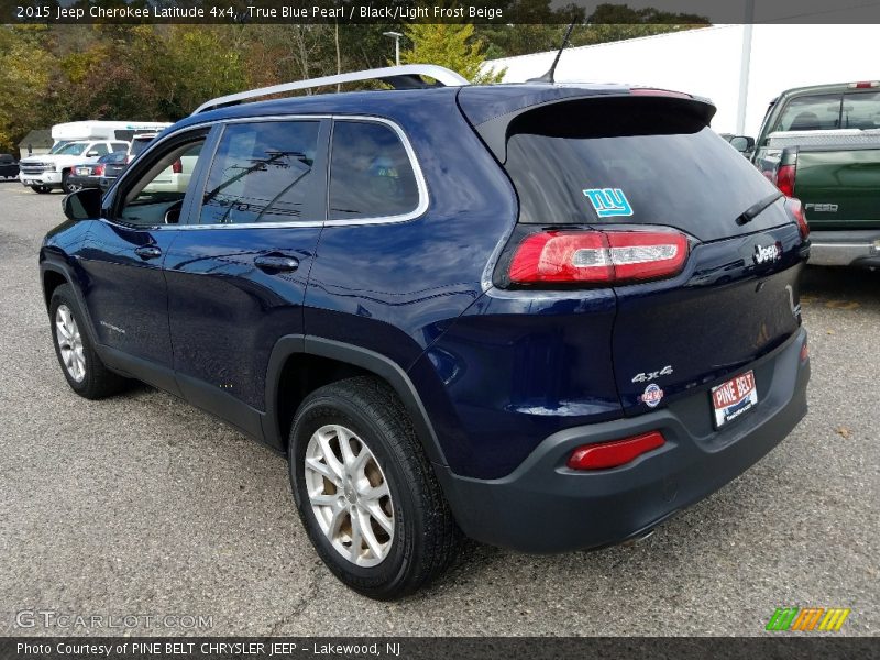 True Blue Pearl / Black/Light Frost Beige 2015 Jeep Cherokee Latitude 4x4