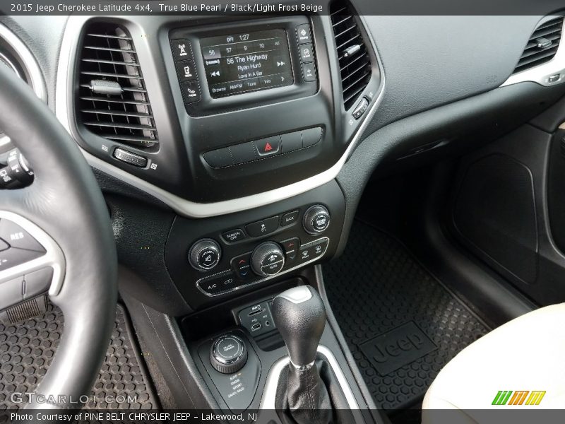 True Blue Pearl / Black/Light Frost Beige 2015 Jeep Cherokee Latitude 4x4