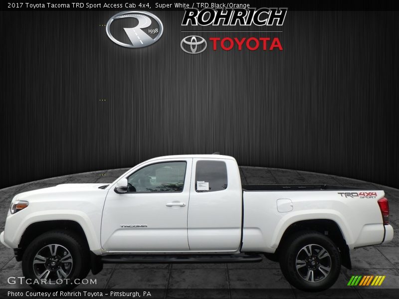 Super White / TRD Black/Orange 2017 Toyota Tacoma TRD Sport Access Cab 4x4