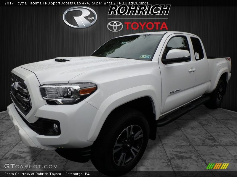 Super White / TRD Black/Orange 2017 Toyota Tacoma TRD Sport Access Cab 4x4