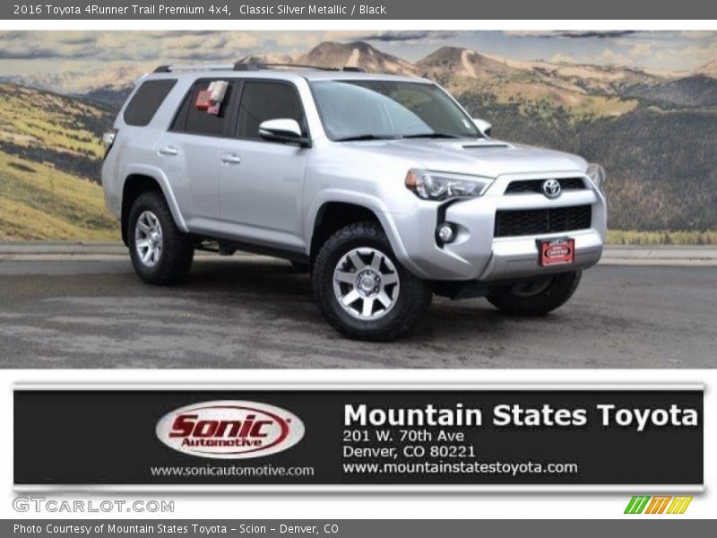 Classic Silver Metallic / Black 2016 Toyota 4Runner Trail Premium 4x4