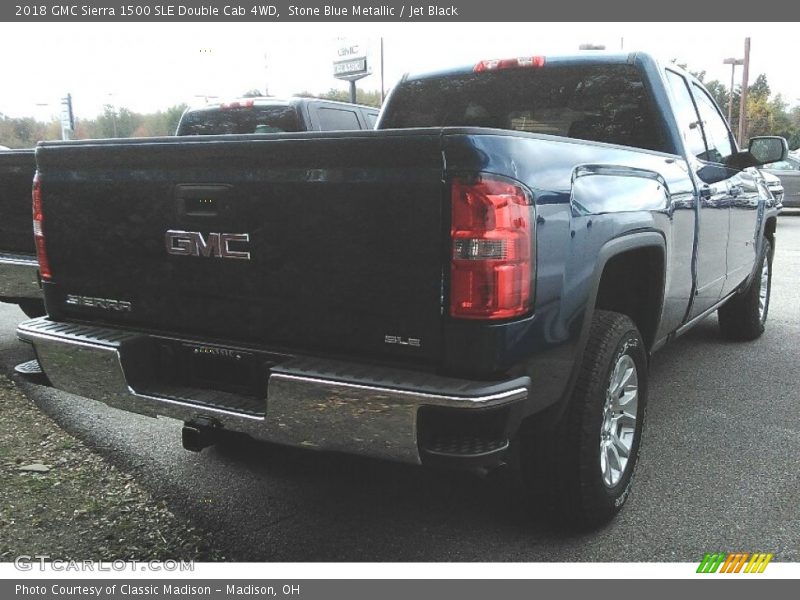 Stone Blue Metallic / Jet Black 2018 GMC Sierra 1500 SLE Double Cab 4WD