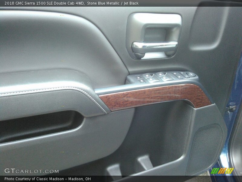 Stone Blue Metallic / Jet Black 2018 GMC Sierra 1500 SLE Double Cab 4WD