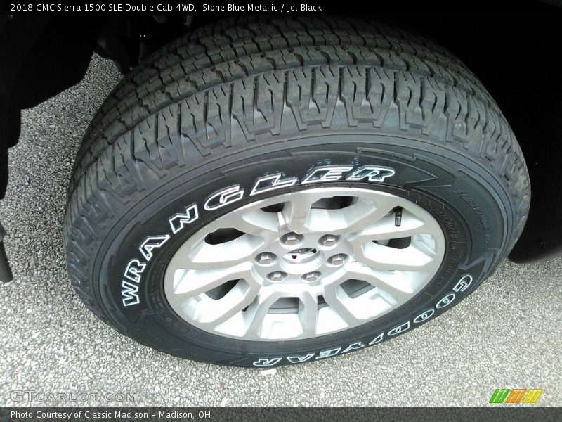 Stone Blue Metallic / Jet Black 2018 GMC Sierra 1500 SLE Double Cab 4WD
