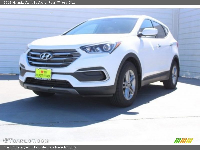 Pearl White / Gray 2018 Hyundai Santa Fe Sport