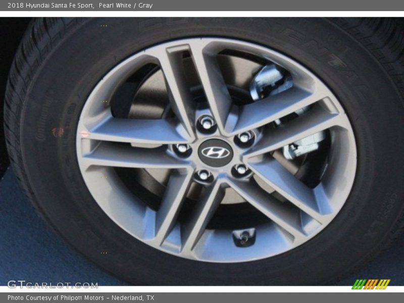 Pearl White / Gray 2018 Hyundai Santa Fe Sport