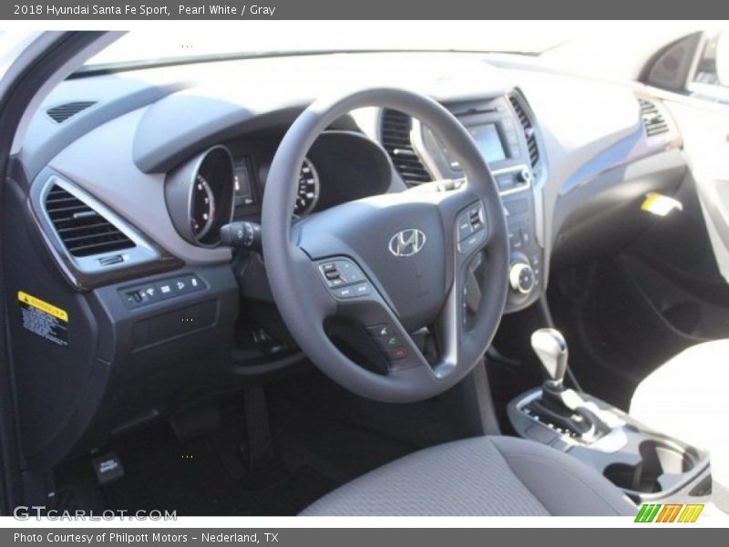 Pearl White / Gray 2018 Hyundai Santa Fe Sport