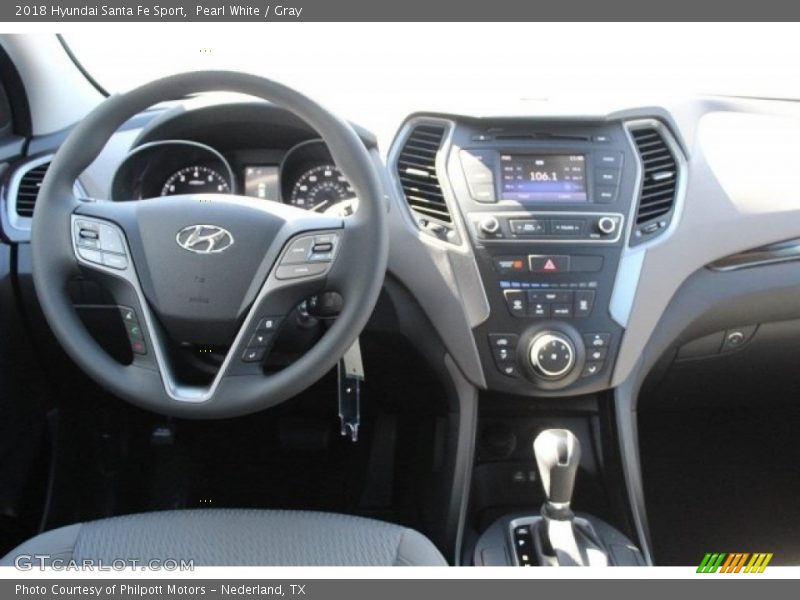 Pearl White / Gray 2018 Hyundai Santa Fe Sport