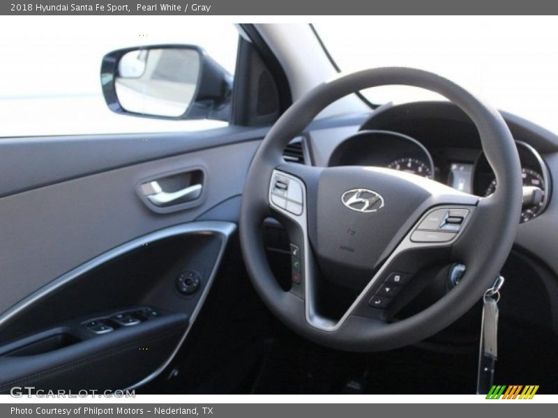 Pearl White / Gray 2018 Hyundai Santa Fe Sport