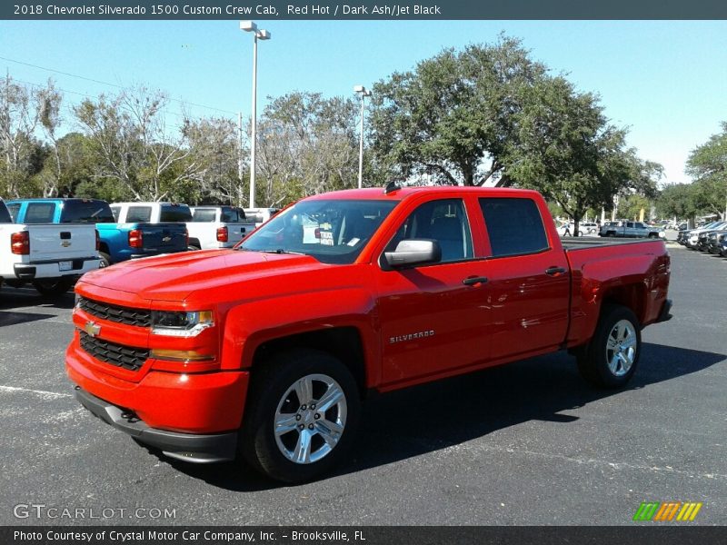 Red Hot / Dark Ash/Jet Black 2018 Chevrolet Silverado 1500 Custom Crew Cab
