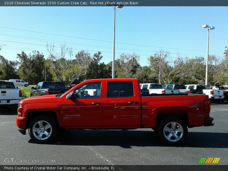 Red Hot / Dark Ash/Jet Black 2018 Chevrolet Silverado 1500 Custom Crew Cab