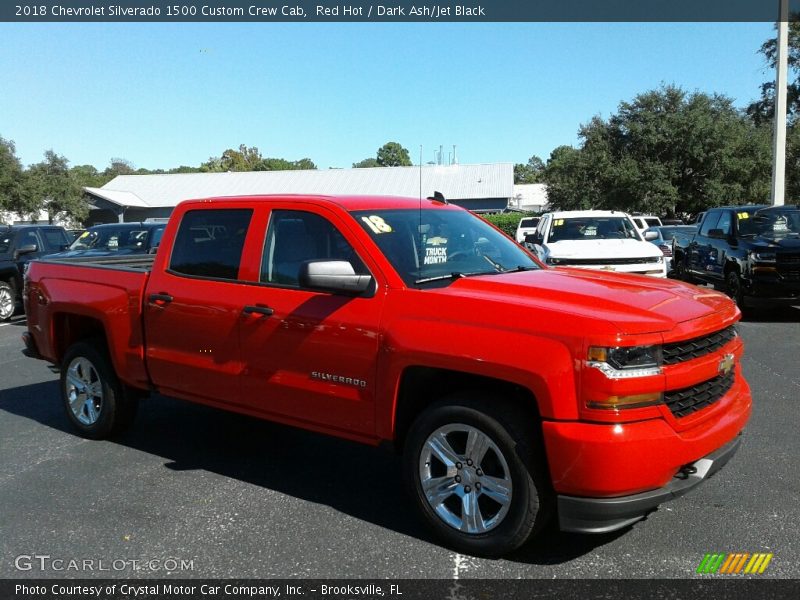 Red Hot / Dark Ash/Jet Black 2018 Chevrolet Silverado 1500 Custom Crew Cab