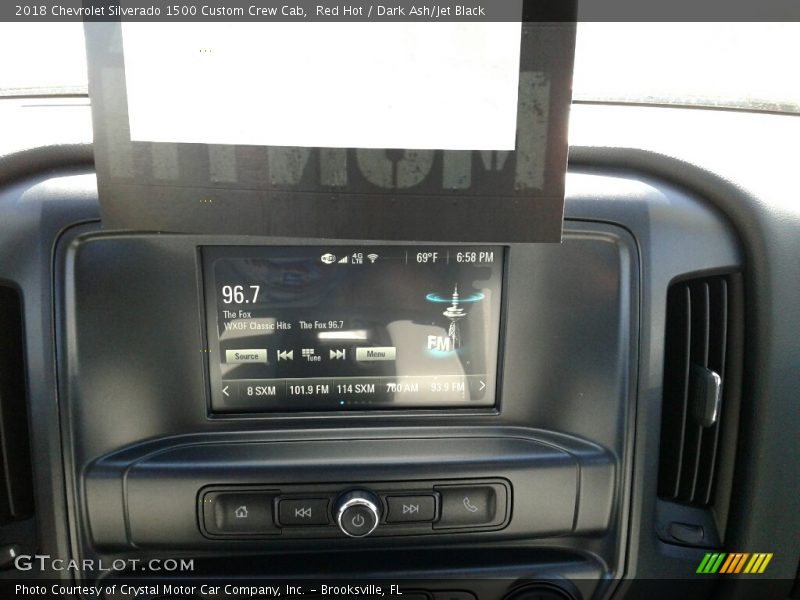 Red Hot / Dark Ash/Jet Black 2018 Chevrolet Silverado 1500 Custom Crew Cab