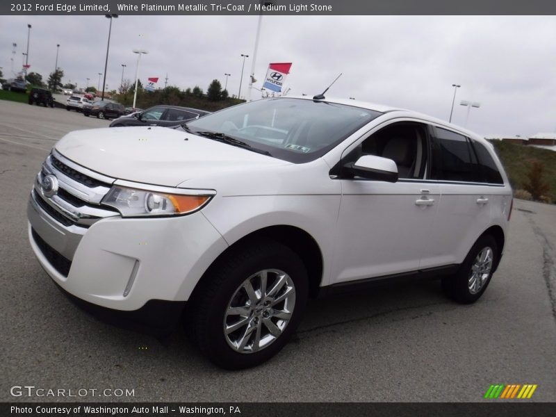 White Platinum Metallic Tri-Coat / Medium Light Stone 2012 Ford Edge Limited