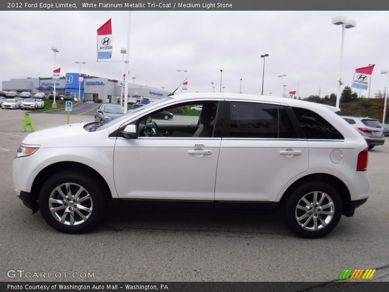 White Platinum Metallic Tri-Coat / Medium Light Stone 2012 Ford Edge Limited