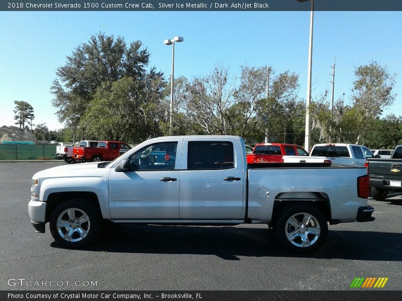 Silver Ice Metallic / Dark Ash/Jet Black 2018 Chevrolet Silverado 1500 Custom Crew Cab