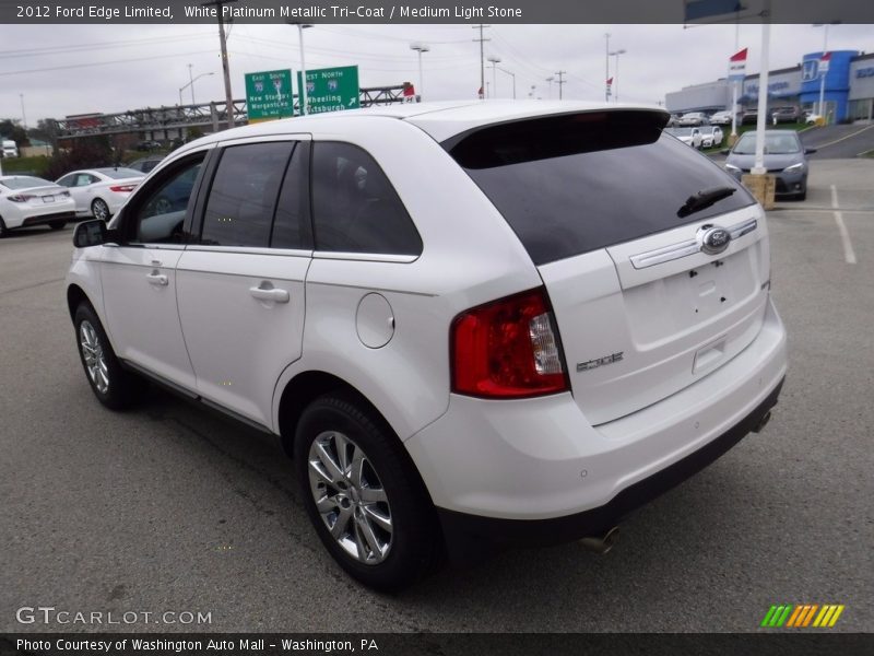 White Platinum Metallic Tri-Coat / Medium Light Stone 2012 Ford Edge Limited