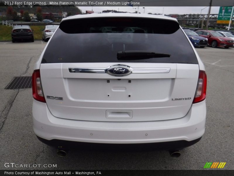White Platinum Metallic Tri-Coat / Medium Light Stone 2012 Ford Edge Limited