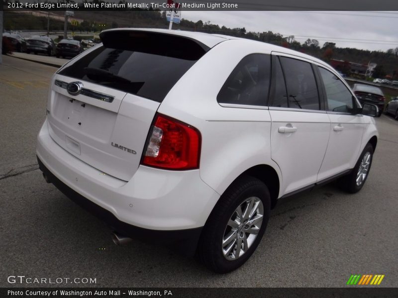 White Platinum Metallic Tri-Coat / Medium Light Stone 2012 Ford Edge Limited