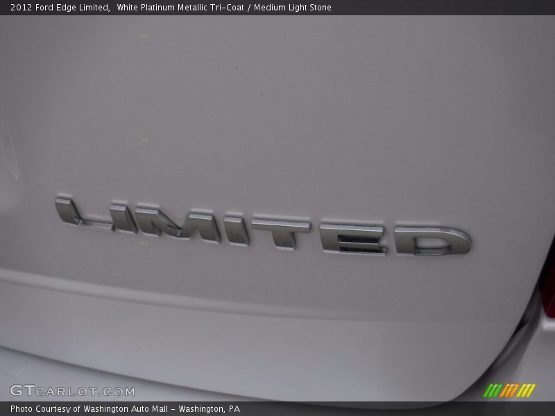 White Platinum Metallic Tri-Coat / Medium Light Stone 2012 Ford Edge Limited
