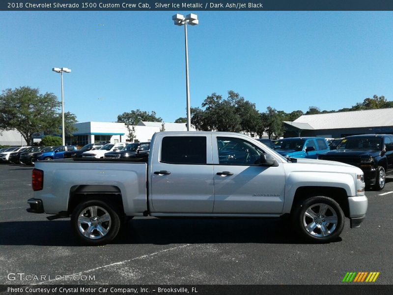 Silver Ice Metallic / Dark Ash/Jet Black 2018 Chevrolet Silverado 1500 Custom Crew Cab