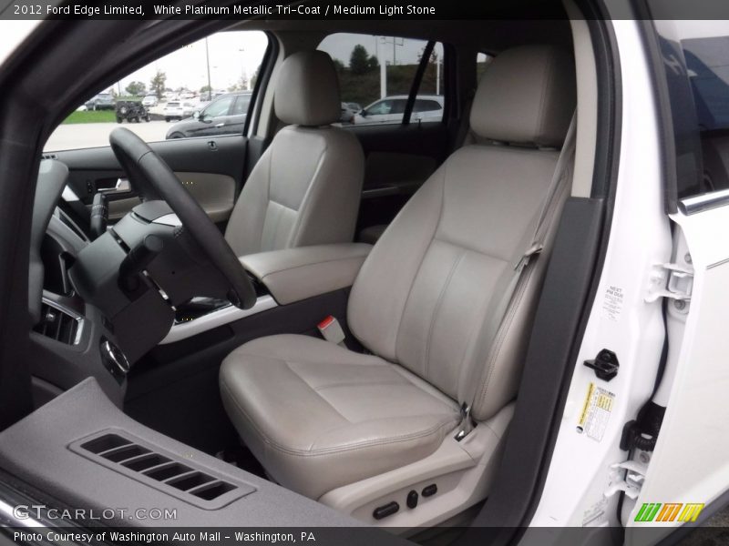 White Platinum Metallic Tri-Coat / Medium Light Stone 2012 Ford Edge Limited