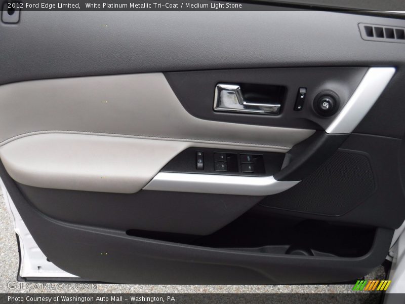 White Platinum Metallic Tri-Coat / Medium Light Stone 2012 Ford Edge Limited