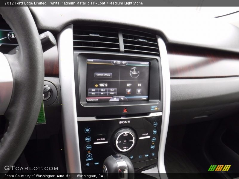 White Platinum Metallic Tri-Coat / Medium Light Stone 2012 Ford Edge Limited