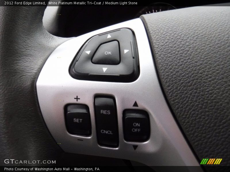 White Platinum Metallic Tri-Coat / Medium Light Stone 2012 Ford Edge Limited
