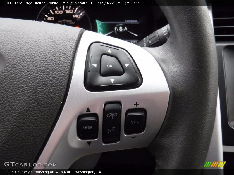 White Platinum Metallic Tri-Coat / Medium Light Stone 2012 Ford Edge Limited