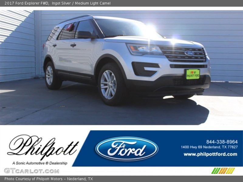 Ingot Silver / Medium Light Camel 2017 Ford Explorer FWD